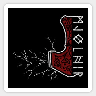 The hammer of Thor with lightning - Mjolnir Sticker